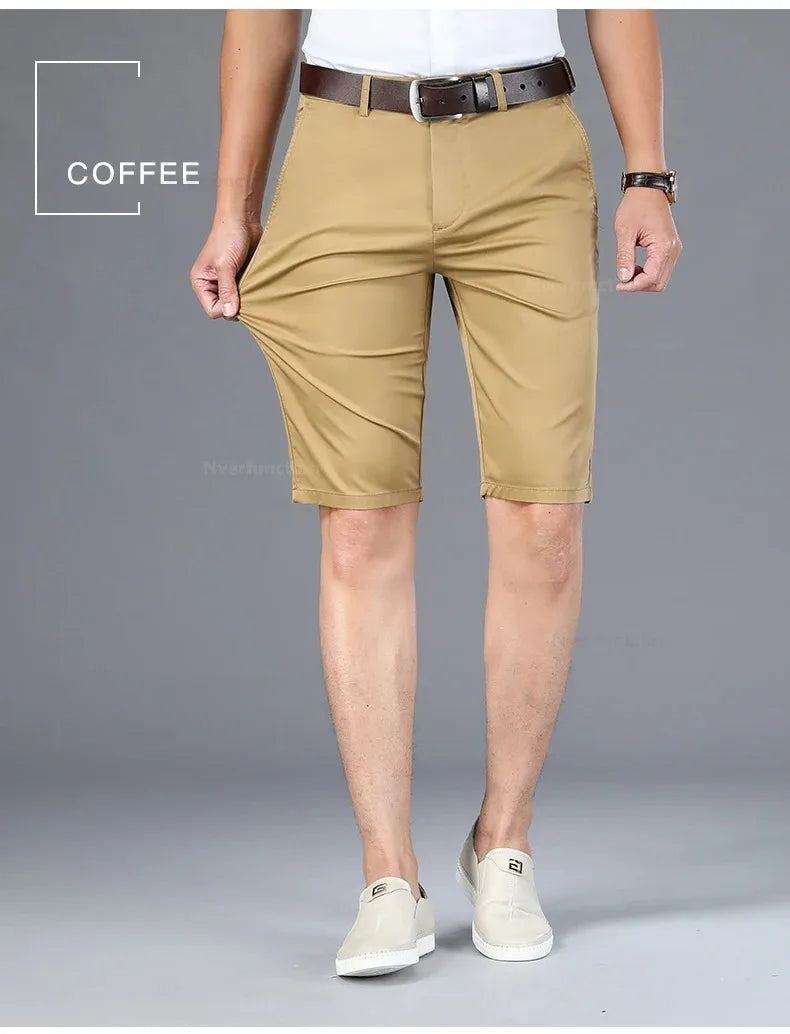 Men Shorts Summer New Knee Length Cotton Business Casual Pants Classic Brand Comfortable Clothing Shorts Male Boardshorts