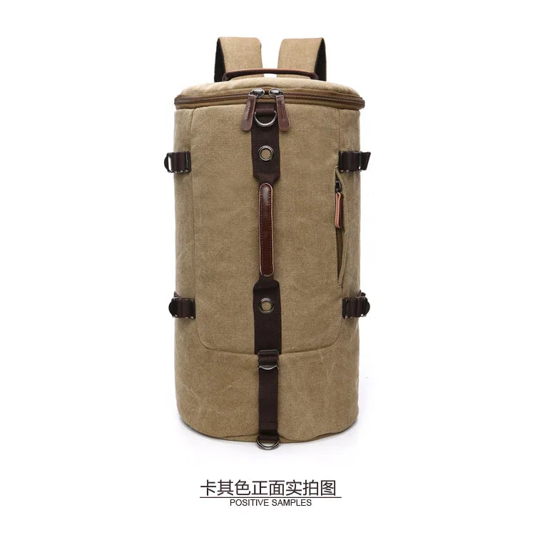 2025 Fashion Large Man Travel Bag Mountaineering Backpack Male Luggage Canvas Bucket Shoulder Army Bags For Boys Men Backpacks