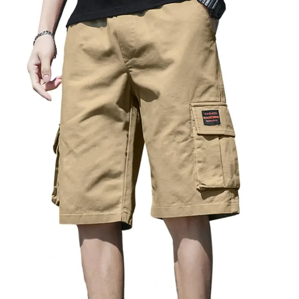 Men Shorts Men's Cargo Shorts with Multiple Pockets Elastic Waist Breathable Fabric for Summer Sports Streetwear Men Cargo