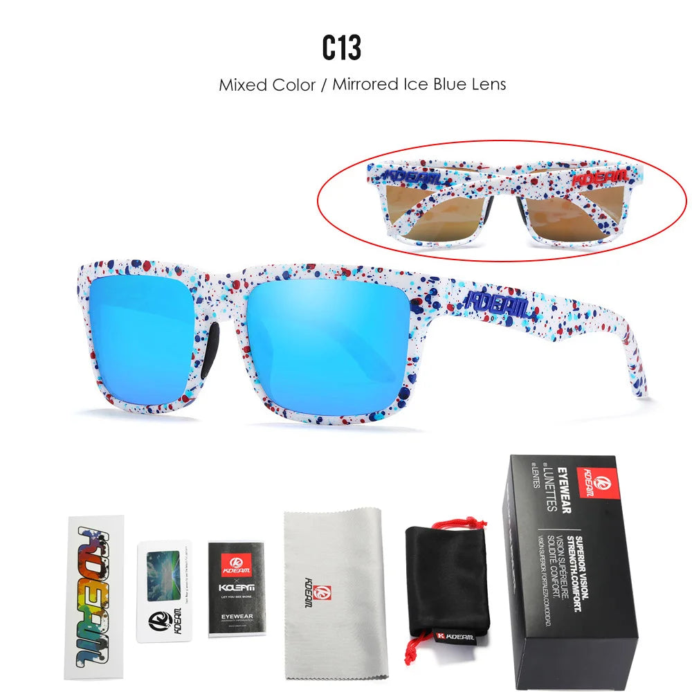 KDEAM Fishing Men's Sunglasses Polarized Classic Square Shades Unisex Size With Packaging