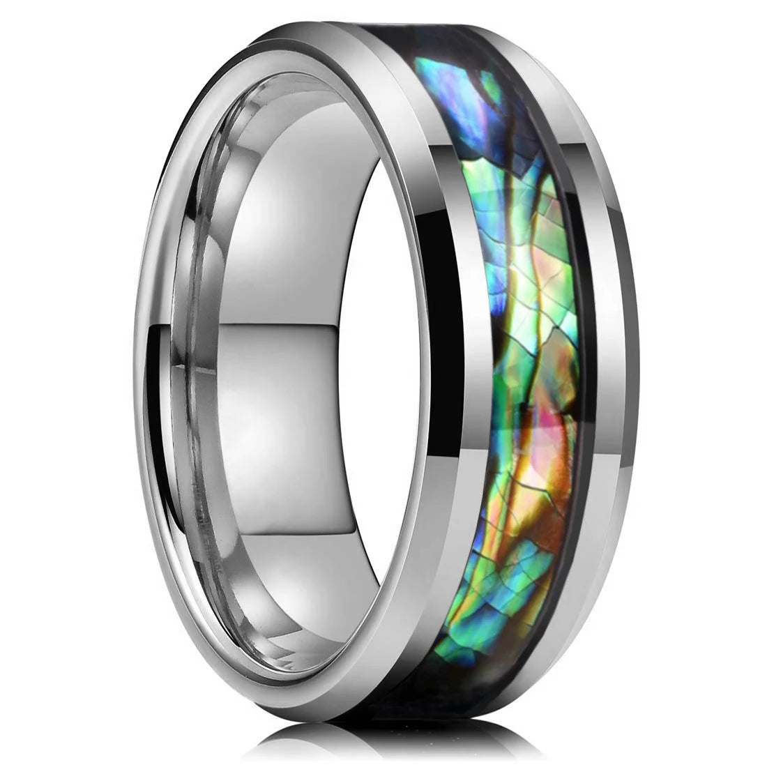 Fashion Viking Tree Of Life Stainless Steel Abalone Shell Rings For Men Odin Norse Viking Rune Rings Retro Amulet Jewelry Gift