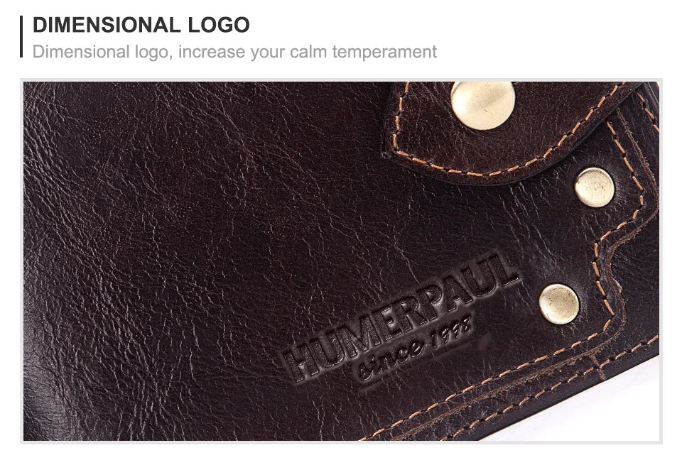 HUMERPAUL Wholesale Wallet for Men Real Leather Slim Tri-Fold Purse with ID Window and RFID Blocking Credit Card Holder