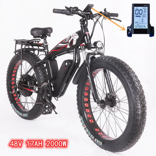 Fat bicycle electric bicycle 1000W 2000W snowmobile 48V 17ah outdoor mountain bike men's 4.0 fat tire eBike eletrica bicileta