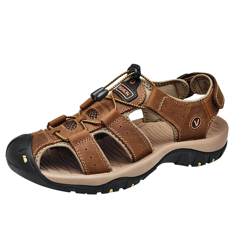 Men's Sandals Leather Casual Shoes for Men Outdoor Leather Sandals for Men Men's Beach Shoes Roman Sandals Large Sizes