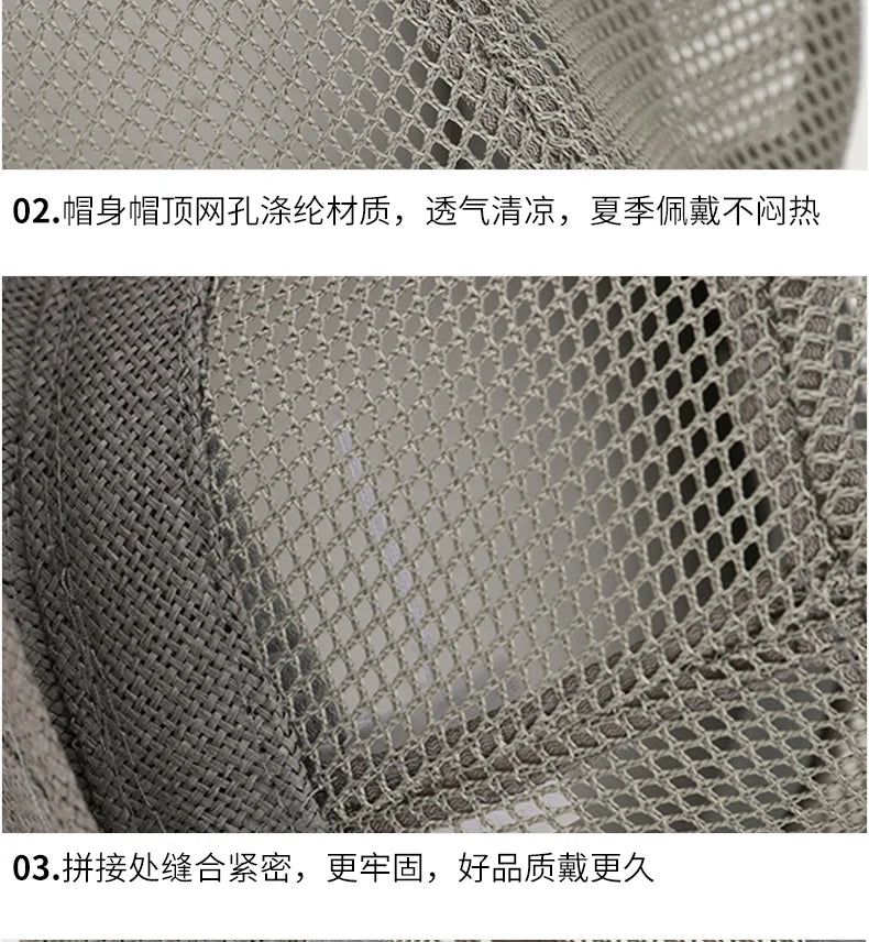 Wholesale Middle Aged and Elderly Male Summer Breathable Mesh Sun Caps Women Beach Trilby Straw Hat Big Head Men Party Fedora