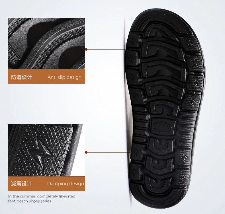 Men's Sandals Fashion Casual Leather Sandals Outdoor Non Slip Trekking Sandalias Summer New Beach Shoes for Man Designer Slipper