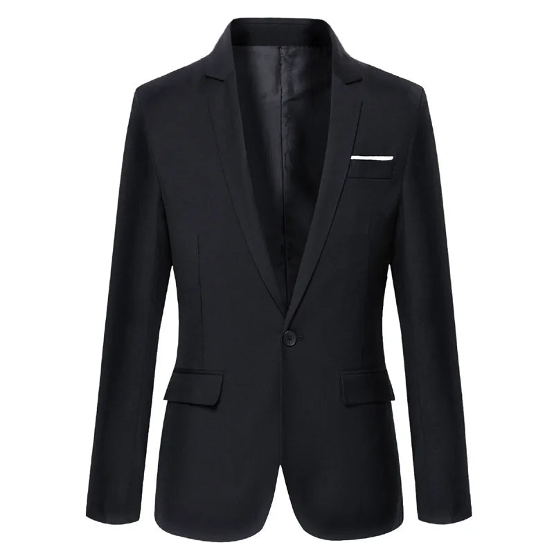 Men's Suit Jacket Casual Business Blazer Elegant Black Slim Fit Navy Blue Red Spring Autumn  Male Suits Blazer Coat