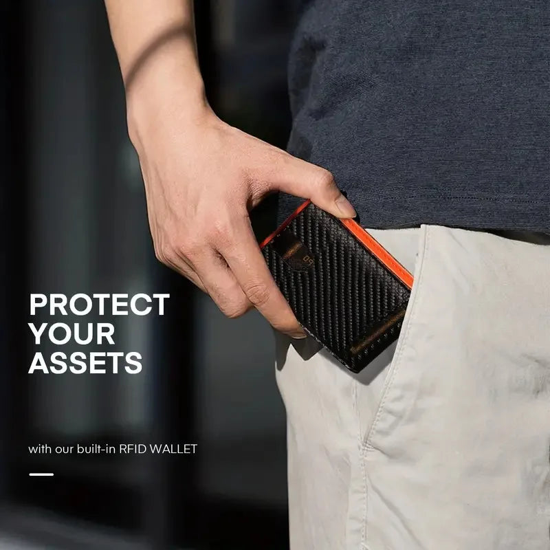 Slim Wallets for Men - Leather Money Clip Mens Wallet - RFID Blocking Front Pocket Bifold Wallet - Minimalist Credit Card Holder