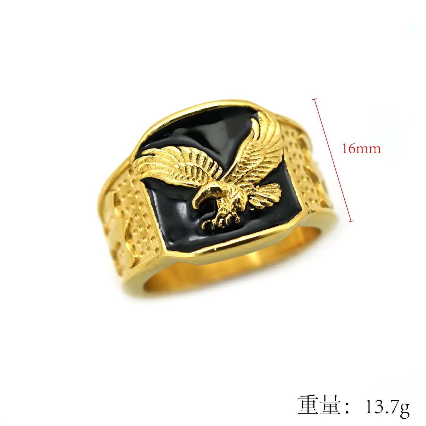 Domineering gold color stainless steel Eagle Rings for Men Classic Ring Hip Hop Rock Party Jewelry Gift