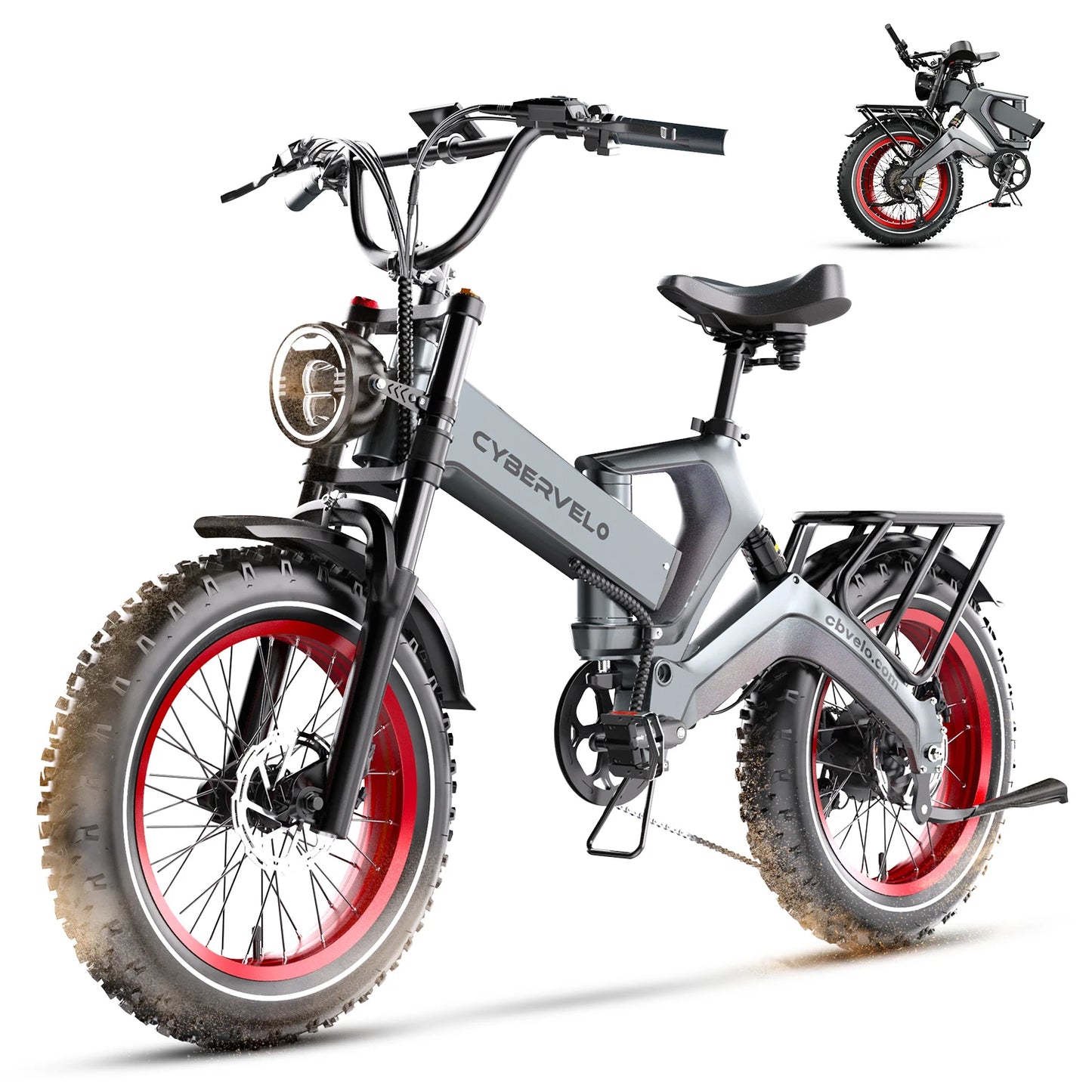 Cybervelo EK6 20” Fat Tire 2000W Peak Motor Luxury Foldable ebike,48V Removable Battery E Bicycle, 35+ MPH 100+Miles Long Range