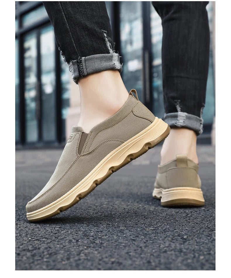 Men's walking sneakers 2025 Spring casual canvas shoes, low-top comfortable and breathable vulcanized shoes