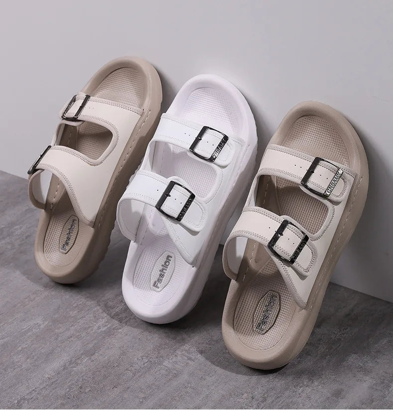 Men's Slippers 2025 Summer Breathable Outdoor Beach Sandals Non Slip Flip Flops New Flat Slippers High Quality Men's Shoes