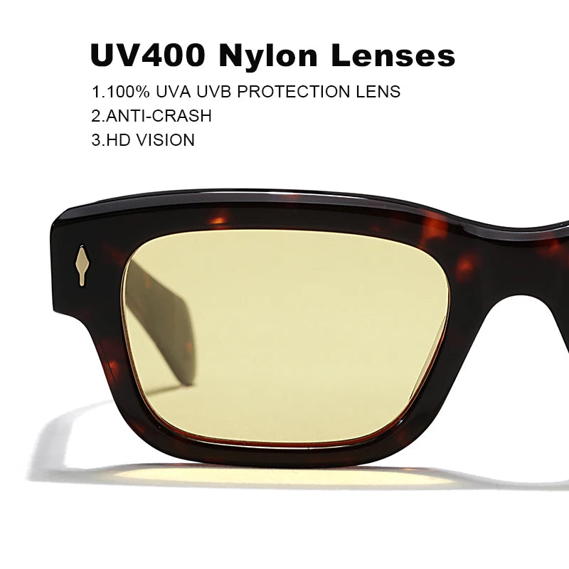 Luxury Designer Sunglasses for Men Acetate Handmade Top Quality Glasses Brand Original Women Outdoor Protection Sunshade Eyewear