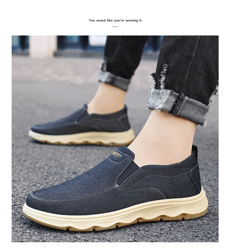 Men's walking sneakers 2025 Spring casual canvas shoes, low-top comfortable and breathable vulcanized shoes