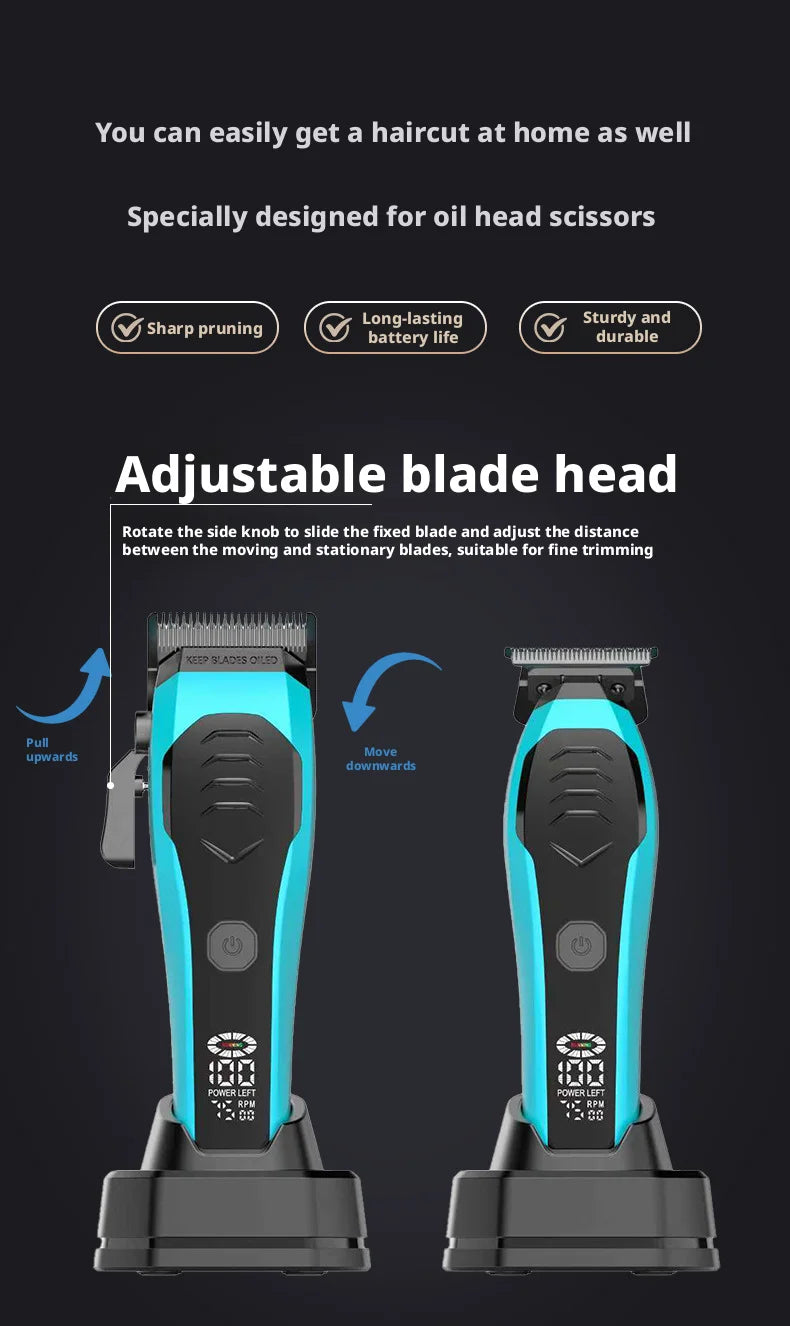Professional Cordless Hair Clippers for Men, Rechargeable Barber Clippers With Base, Lithium-ion Battery Hair Cutting Machine