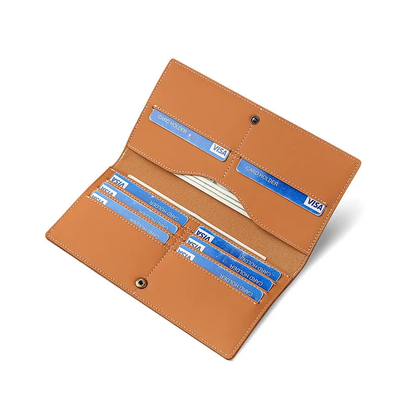 Men's Women's Genuine Leather wallets High-Quality Multi-Card Slot Business Comfortable Clutch Long European and American Wallet