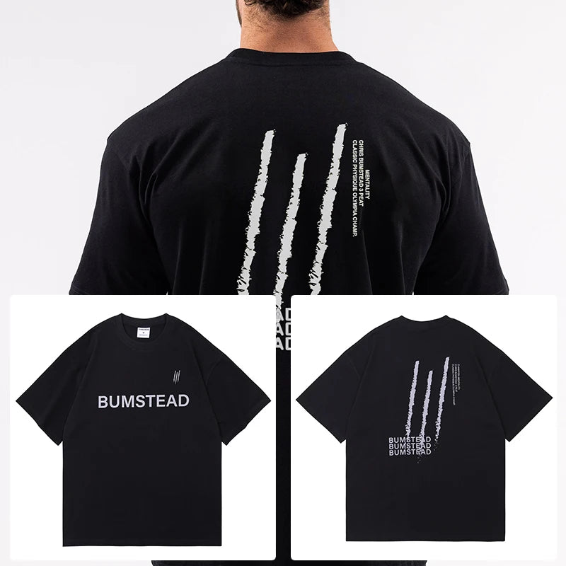 New Gym Fitness T-shirt Loose Oversized Cotton Men Short Sleeves Bodybuilding Sports Tees Summer Training Workout Jogging Tops