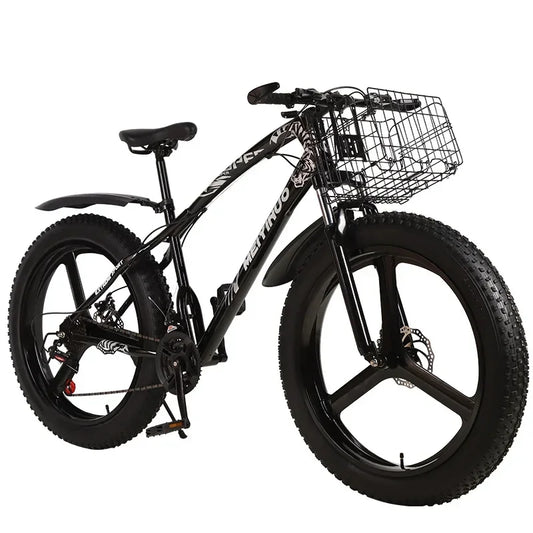 A Snowmobile 26 Inch Double Disc Wide Tires off-Road Speed Bike Adult Knight Bicycle Mountain Bike