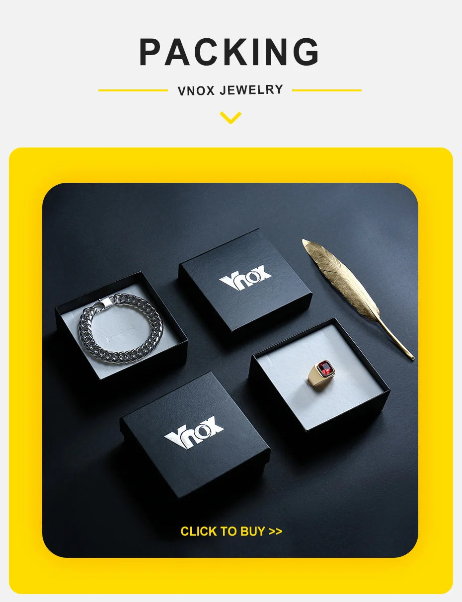 Vnox Men's Stainless Steel Geometric Glass Stone Signet Ring, 12.8mm Width Size 7-12 Waterproof Rectangle Top Ring Gift for Men‌
