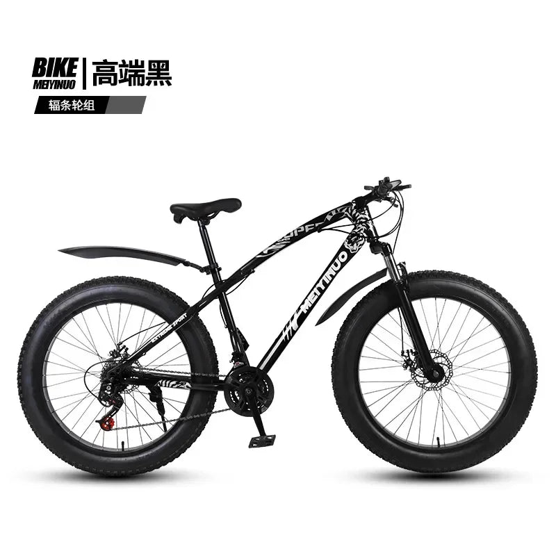 A Snowmobile 26 Inch Double Disc Wide Tires off-Road Speed Bike Adult Knight Bicycle Mountain Bike