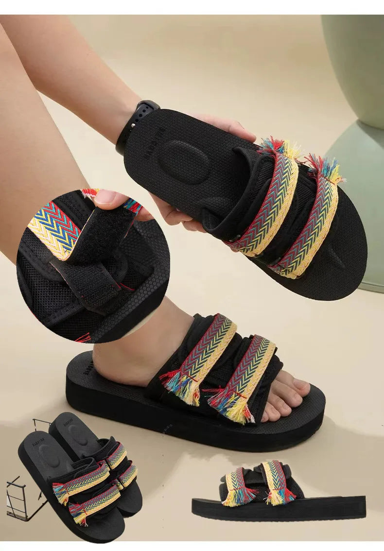 Men Casual Slippers Fashion Indoor Outdoor Beach Women White Sandals Increase Height Round Toe Non-Slip Unisex Zapatos Hombre