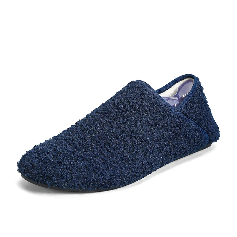 Men Winter Slippers Women Warm Shoes Soft Plush Flats Casual Shoes Male Loafers Lightweight Home Walking Couples Shoes Footwear