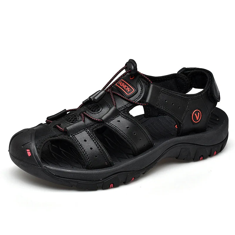 Men Sandals Summer New Large Size Outdoor Casual Beach Shoes Anti Slip Durable Breathable Toe Cover Sandals244