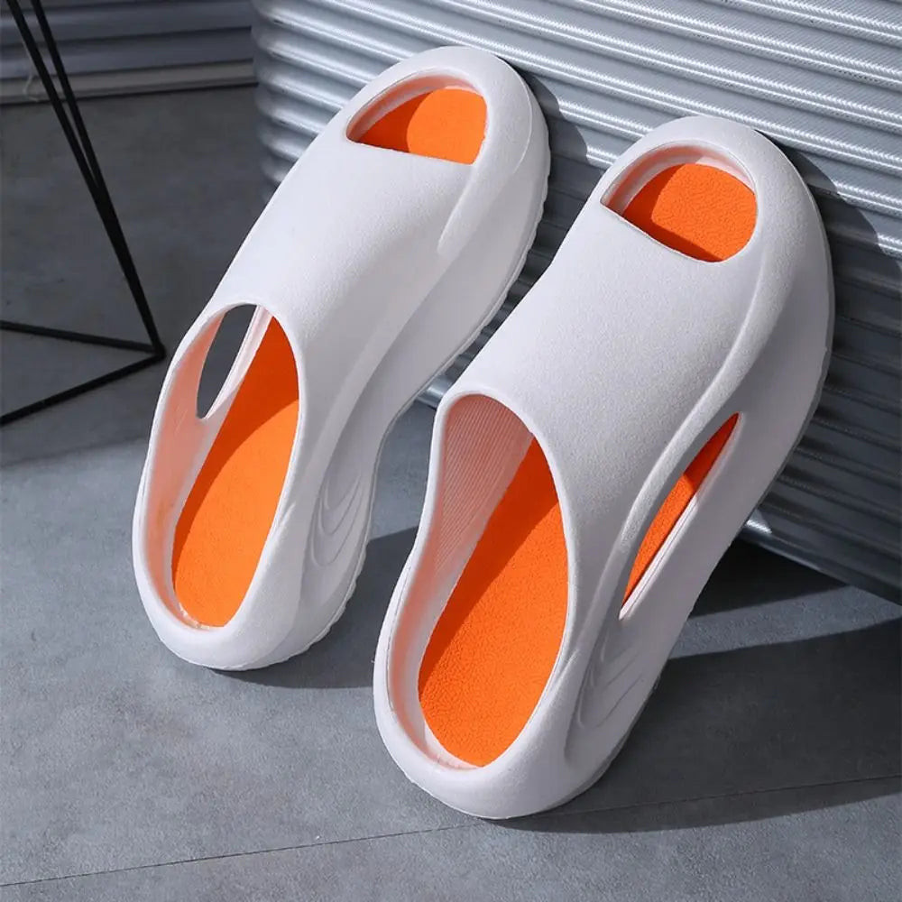 Summer Slippers for Men and Women Thick Bottom Eva Step on the Poop Feeling Outside Wear Non-slip Casual Bathroom Slippers