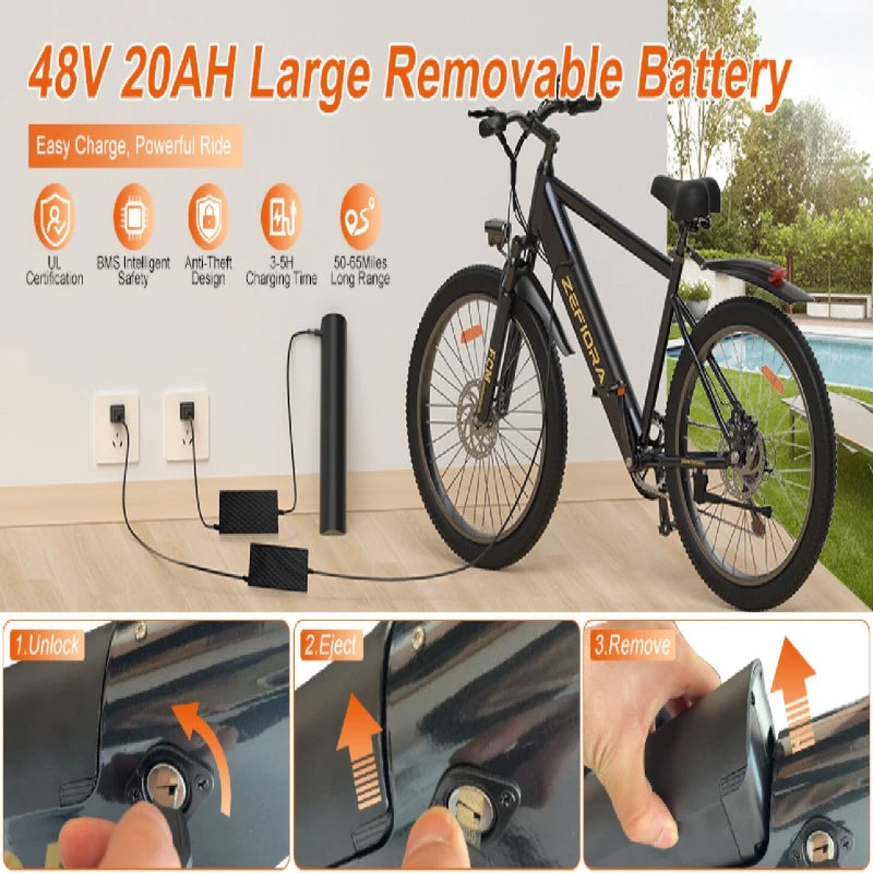 Ebike 2000w 3000w 1000w 1500w,30-50mph Electric Bikes Highspeed,48v 10ah-20ah Battery Life 30-60miles Electric Bike Adults Cheap