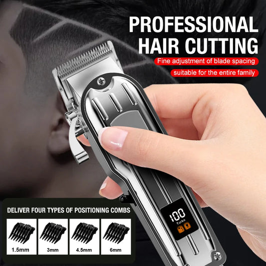 All metal men's hair clipper, electric push clipper, household electric hair clipper, hair salon, high-power pet clipper