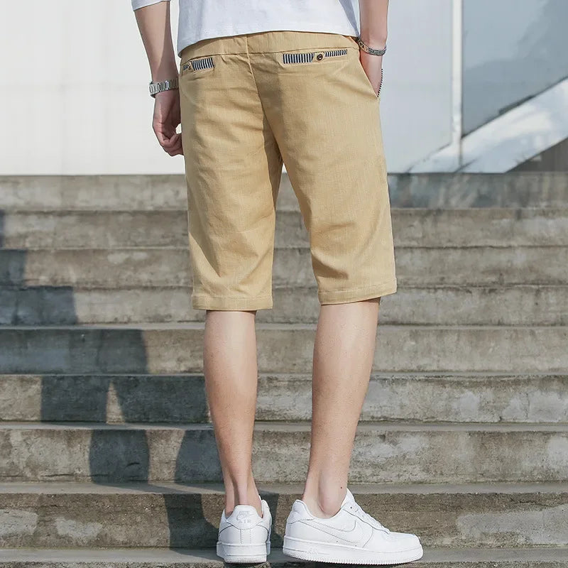 Sport Shorts Man Summer Men's Casual Cotton Linen Shorts Beach Short Pants Male Bermudas Trend Breeches Casual Classic Brand