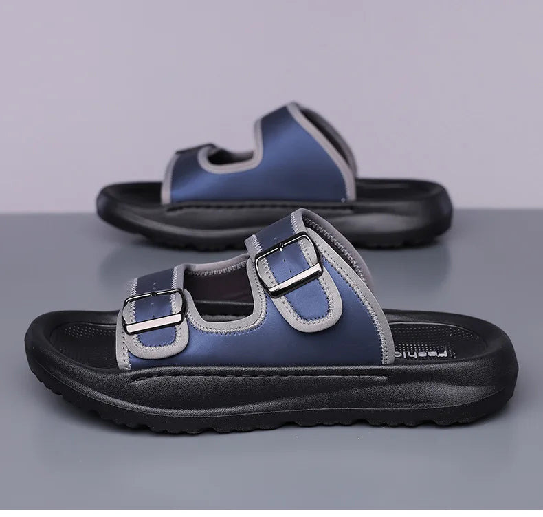 Men's Slippers 2025 Summer Breathable Outdoor Beach Sandals Non Slip Flip Flops New Flat Slippers High Quality Men's Shoes