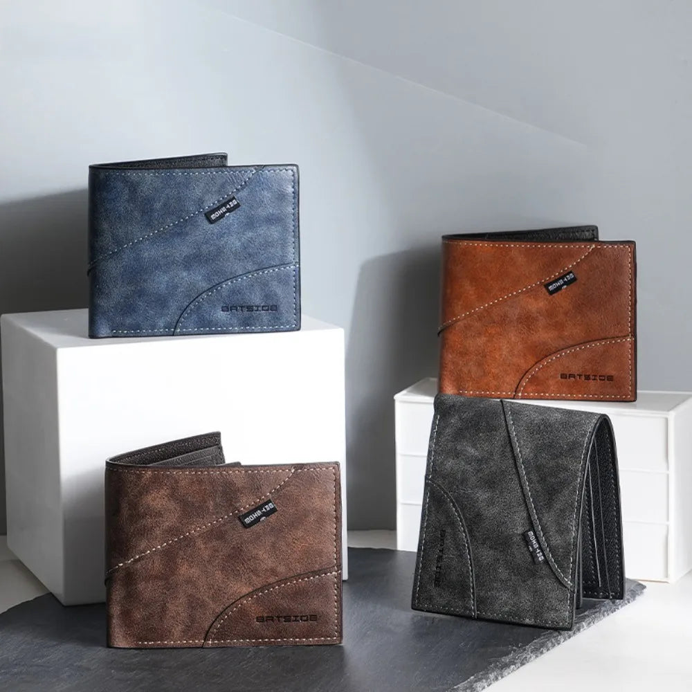 Casual PU Leather Men's Wallet Multi-functional Large Capacity Business Wallet Classic Luxury Short Card Bag Business