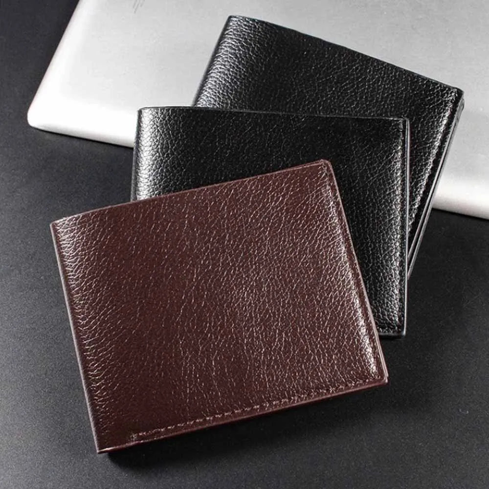 PU Leather Slim Short Wallets for Men Card Holders Ultra-thin Money Clips Luxury Designer Mini Men Wallet Driving License Holder