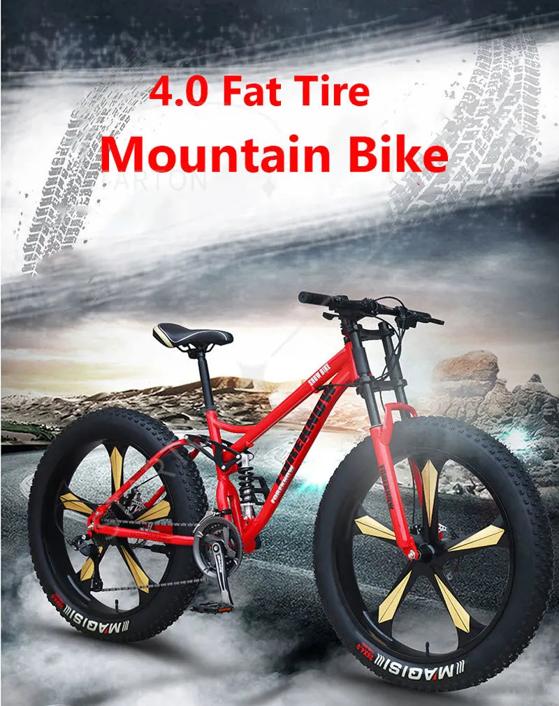 26 Inch 4.0 New Design 4.0 Fat Bike Snow Mountain Bike New Beach Cruiser Bike