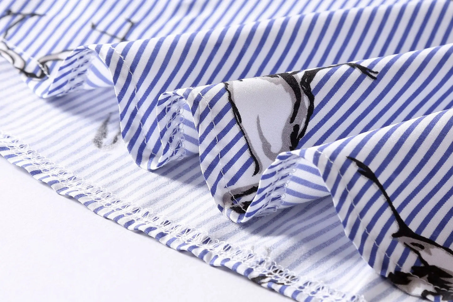 European and American women's clothing popular long-sleeved women's clothing striped shirt dress single-breasted belt