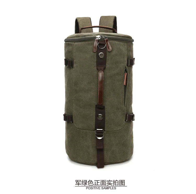 2025 Fashion Large Man Travel Bag Mountaineering Backpack Male Luggage Canvas Bucket Shoulder Army Bags For Boys Men Backpacks