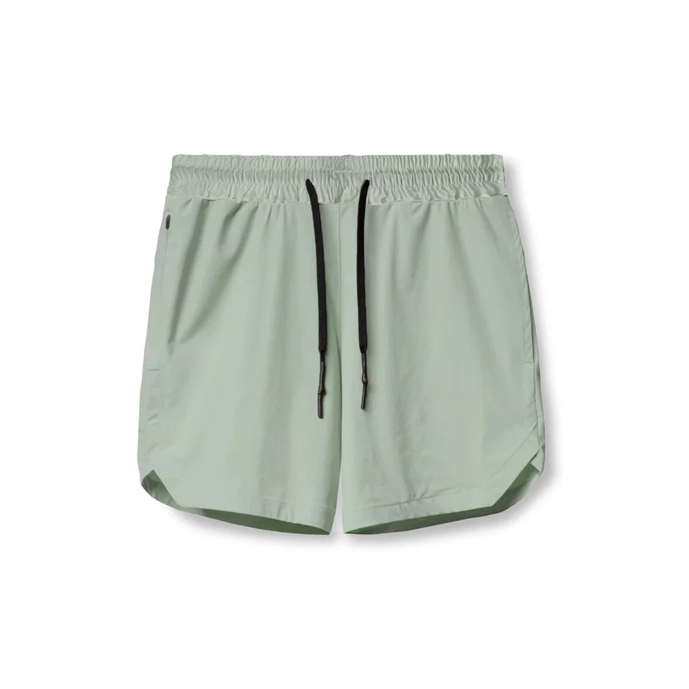 Men's shorts, single-layer woven, quick-dry, running, training, fitness, casual, five-point pants, men's summer zipper shorts.