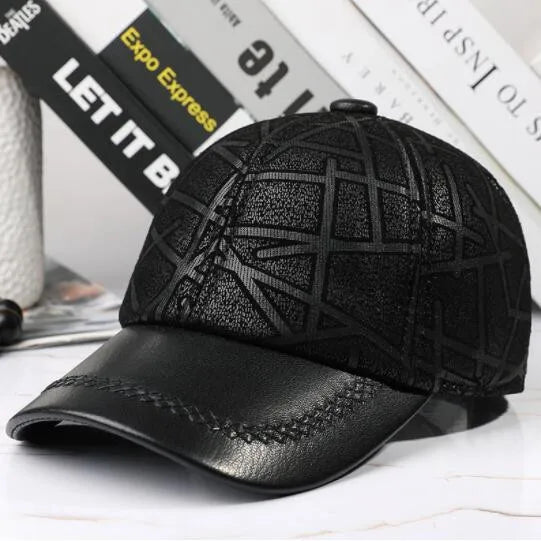 Natural Genuine Leather Hat Autumn Sheepskin Baseball Caps For Men And Women Party Hats Fashion Personality Brands Leather Cap