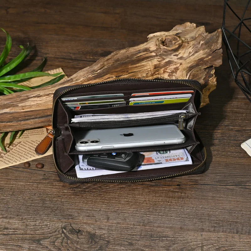 Men's Genuine Leather Wallet with Handcrafted Embossed Design