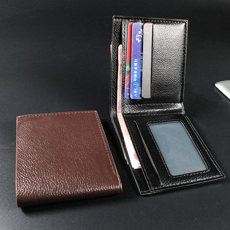 1PC Men's Wallet Leather Men Wallets Premium Product  Artificial leather Wallets for Man Short Black Walet Portefeuille Homme