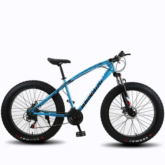 AAFor Leopard 26 Inch 7 Gear Shock Big Tyre Double Disc Brake Snowmobiles Mountain Bike Fat Tyres Beach Bicycle