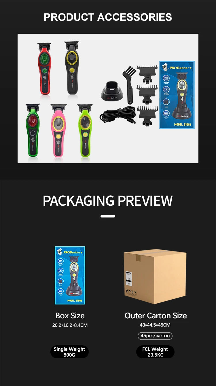 Multifunctional Hair Clippers Rechargeable Electric Hair Clippers Men's Shaver Hair Trimmer electric hair clipper has high power