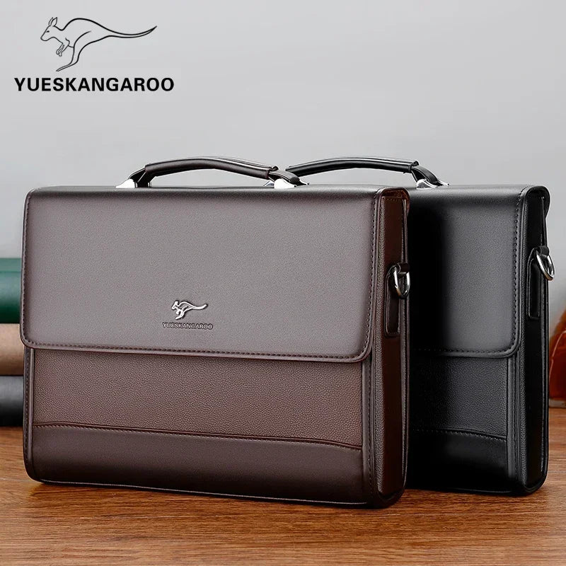Male Handbags Pu Leather Men's Tote Briefcase Business Shoulder Bag for Men 2025 Brand Laptop Bags Man Organizer for Documents
