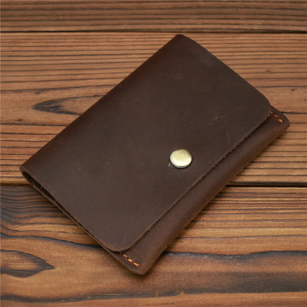 Genuine Leather Wallet for Men Male Vintage 100% Real Cowhide Short Small Mini Slim Men's Purse Credit Card Holder Case 2023 New