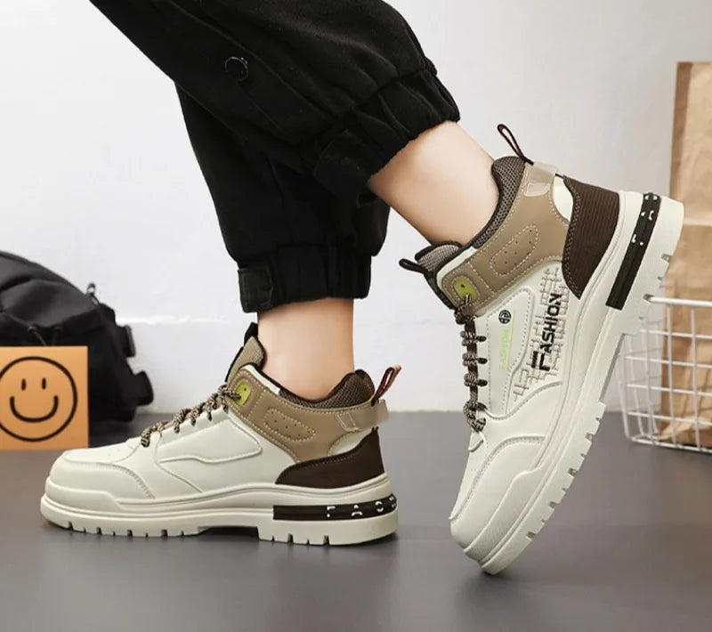 2025New Men High-top Casual Shoes Outdoor Comfort Sneakers Lightweight Man Running Sport Shoes Soft-soled Walking Zapatos Hombre