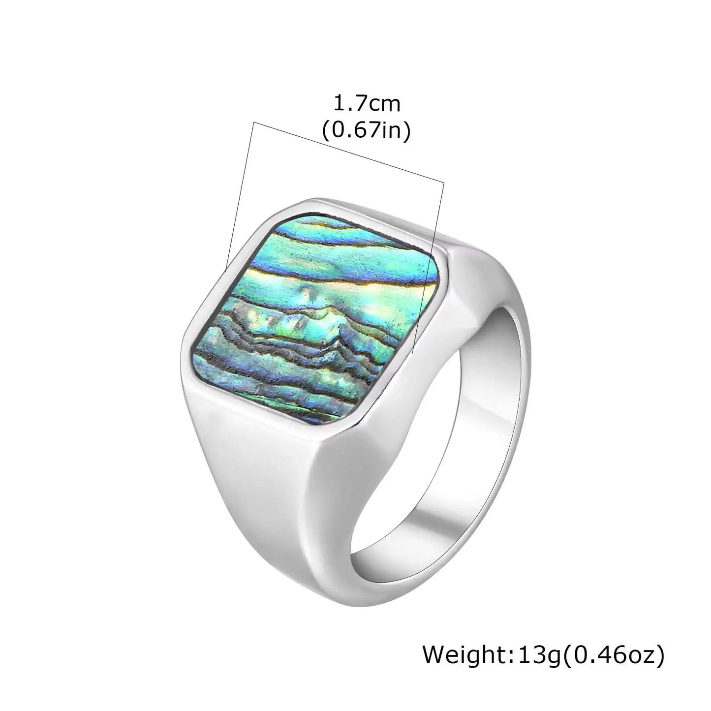 Vnox Punk Square Signet Ring for Men Boys, 17mm Wide Silver Color Stainless Steel Finger Rings, Hip Hop Party Jewelry Gifts