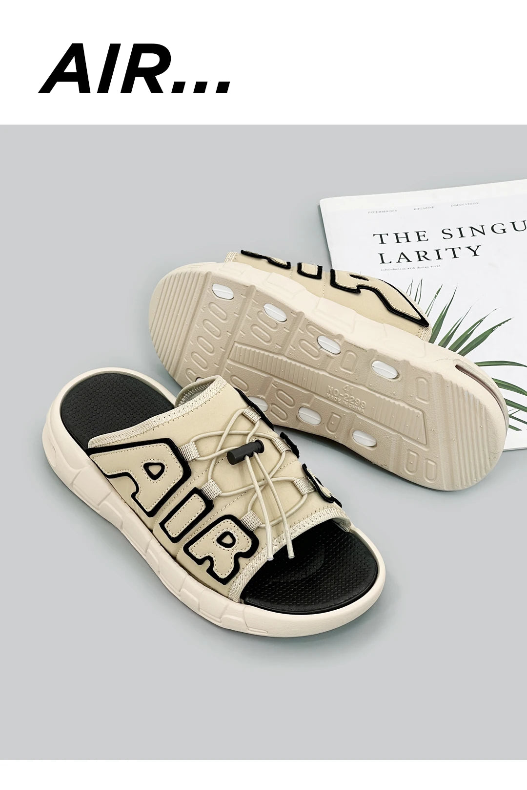 Men Fashionable Trendy Shoes Wooden Clogs Garden Shoes Outdoor Beach Sandals Flip Air Cushioned Summer Casual Shoes Men Slippers