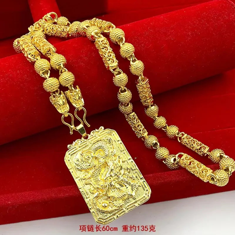 Goldpure 9999 24K real gold jewelry men's necklace Guanyin necklace Guanyin necklace pendant domineering luxurygift