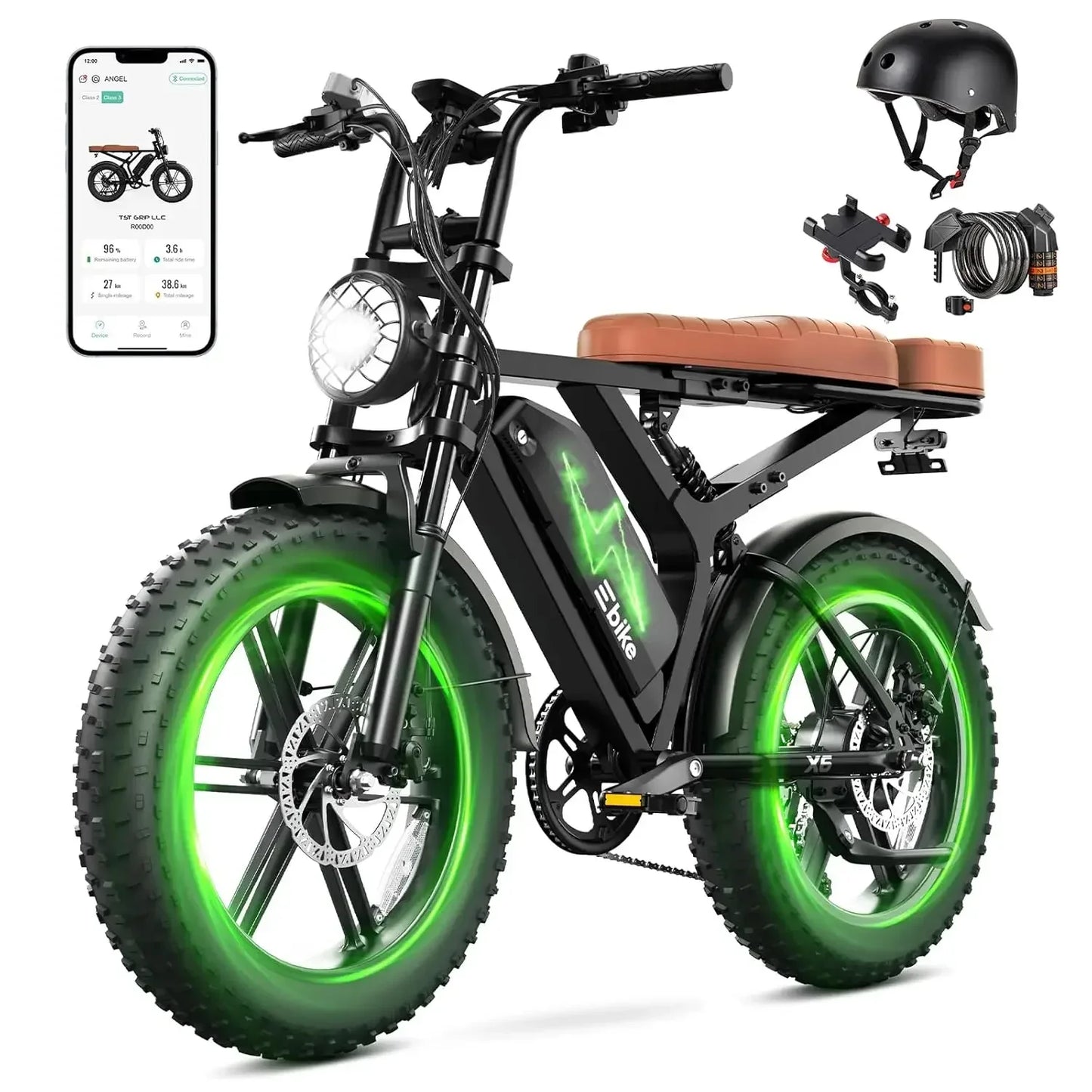 SISIAGD Electric Bike for Adults,1500W Peak Ebike,48V 15/ 30AH Waterproof Removable Battery,60-100 Miles,7 Speed,30, Customized